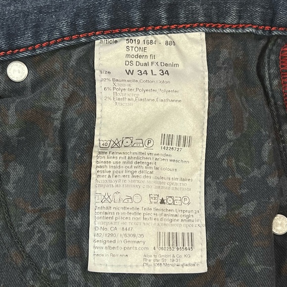 SOLD! Alberto Luxury T400 Modern Fit Jeans In Stone - Picture 11 of 12